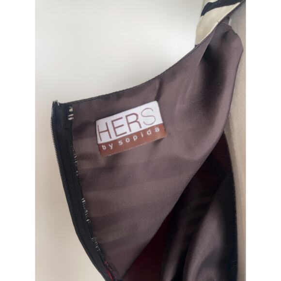 Vintage 80s does 60s Mod Mini Dress Striped Minimalist Black/White Size S/6 - Picture 3 of 11